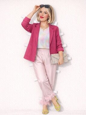 VINTAGE 90s pink blazer light weight professional casual size vintage 24W